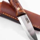 Casström Woodsman Järv kniv i mörk masurbjörk, slida i läder