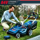 Batteridriven gräsklippare Worth 85V, självdrift, uppsamlare, dubblabatterier, hög effekt, snabbladdare, teleskopiskt handtag, L