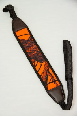 Rifle sling, camo, orange, neoprene