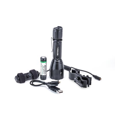 Nextorch complete Search Package T7 with white LED of 900 lm. Incl. rechargeable battery (18650), push switch and bracket for